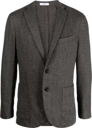 Herringbone Single-Breasted Blazer-AG