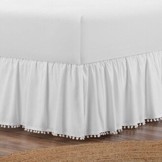 Belles & Whistles Pom Pom Trim Bed Skirt White