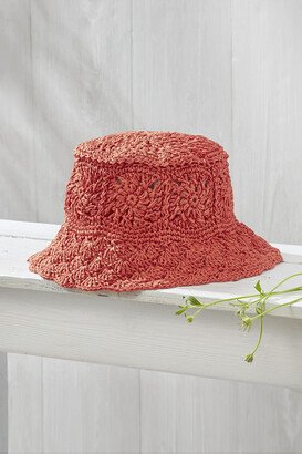 Women's Crochet Bucket Hat - Red