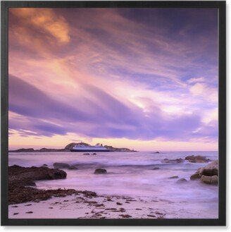 Photo Tiles: Purple Sky Photo Tile, Black, Framed, 8X8, Purple