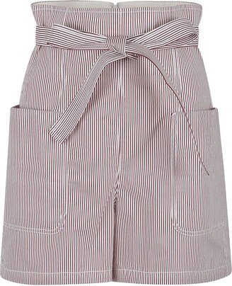 Striped Belted Shorts