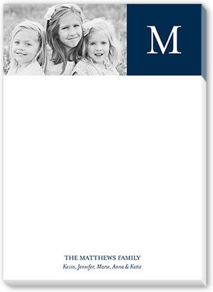 Notepads: Classic Color Block 5X7 Notepad, Blue, Matte