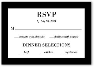 Rsvp Cards: Purely Classic Wedding Response Card, Black, Matte, Signature Smooth Cardstock, Square