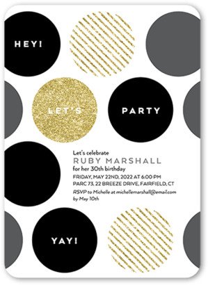 Everyday Party Invitations: Big Bold Dots Party Invitation, Black, 5X7, Matte, Signature Smooth Cardstock, Rounded