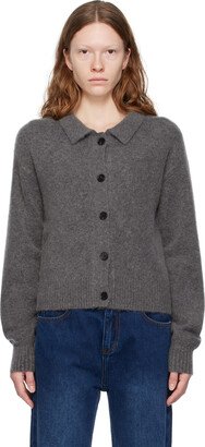 WYNN HAMLYN Gray Spread Collar Cardigan