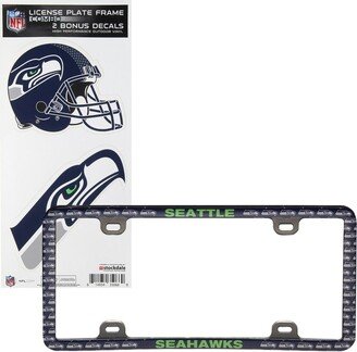 Stockdale Seattle Seahawks Thin Rim License Plate Frame with Decals