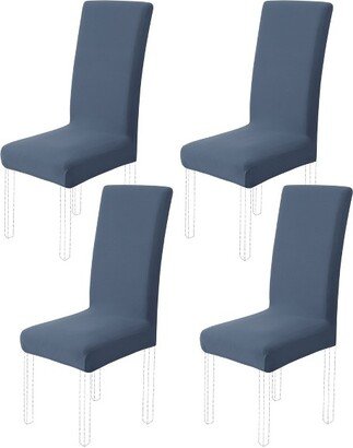PiccoCasa Stretch Dining Chair Covers Removable Washable Chair Slipcovers Seat Protector Blue 4 Pcs