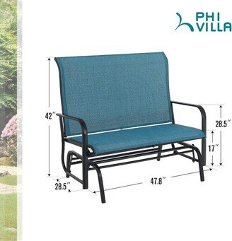 2 Seats Patio Glider Bench with 42