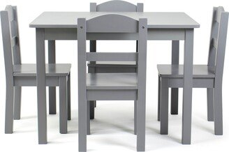 Kids Wood Table and 4 Chair Set, Grey, Camden Collection - Square