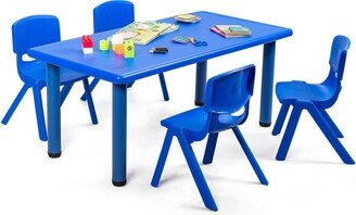 Kids Plastic Table and Stackable Chairs Set Indoor/Outdoor Home