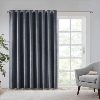 Gracie Mills Polyester Printed Heathered Window Panel Curtain, Navy - 100x84