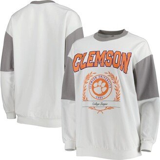Women's Gameday Couture Gray Clemson Tigers It's A Vibe Dolman Pullover Sweatshirt