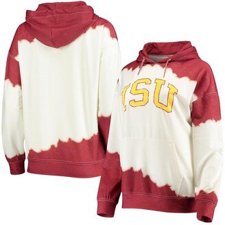 Women's Gameday Couture White, Cardinal Iowa State Cyclones For The Fun Double Dip-Dyed Pullover Hoodie - White, Cardinal