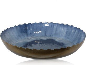 StyleCraft Home Collection Asha - Blue And Brown Iron Metal Decorative Accent Bowl