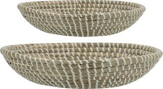 Set Of 2 Kira Woven Seagrass Bowls-AA