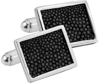 Non Branded Silver Rectangle Cufflinks-AC