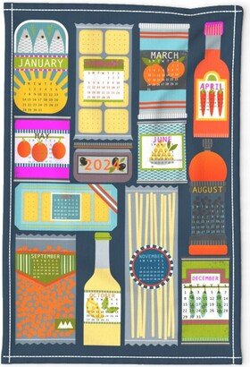 2024 Calendar Tea Towel - Store Cupboard By Sarahparr Picnic Food Kitchen Linen Cotton Canvas Spoonflower