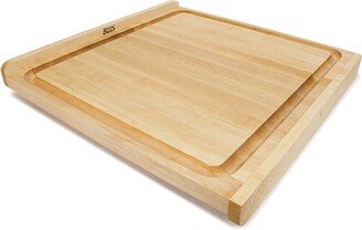 Large Maple Wood Cutting Board for Kitchen, Inches, 1.25 In Thick Reversible Edge Grain Square Boos Block with Gravy Groove