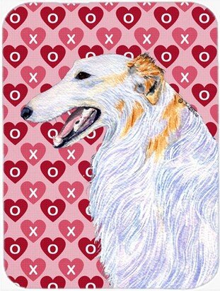 SS4475LCB Borzoi Hearts Love & Valentines Day Portrait Glass Cutting Board