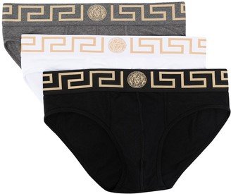 Greca-print cotton briefs set