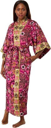 Palazzo Satin Robe (Fiesta Pink Combo) Women's Robe