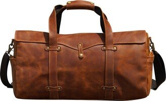 Touri Stitched Detail Genuine Leather Holdall - Light Brown