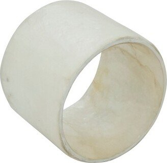 Saro Lifestyle Napkin Rings With Capiz Design (Set of 4), Ivory