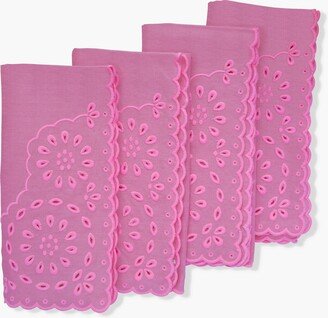 Chefanie Pink Eyelet Dinner Napkins Set of 4