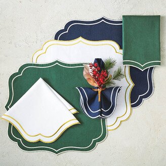 Set of 4 Claudette Embroidered Table Linens