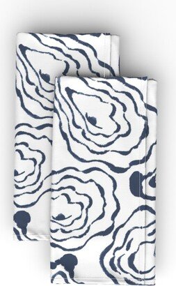 Cloth Napkins: Oysters Paisley - Navy Cloth Napkin, Longleaf Sateen Grand, Blue