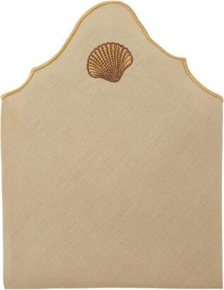 Km Home Collection Seashell Embroidery Linen Napkins Set Of 2