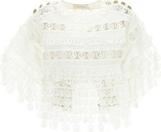 High Tide Nautical Fringed Edge Cropped Top