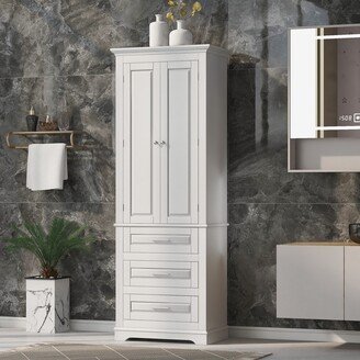 Tiramisubest Freestanding Bathroom Cabinet with 3 Storage Drawers