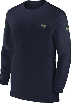 Men's Dri-FIT Sideline Coach (NFL Seattle Seahawks) Long-Sleeve Top in Blue