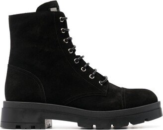 Rombos suede combat boots