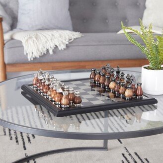 Studio 350 Black Aluminum Chess Game Set