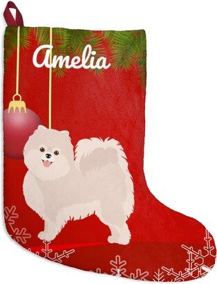 Pomeranian Stocking | White Gifts Personalized Christmas Mom Pom Dog Dad Holiday Present