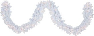Northlight 9' Pre-lit Flocked Snow White Artificial Christmas Garland - Clear Lights