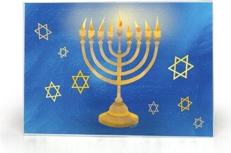 Hanukah Menorah Tray, Chanukah Glass Under The Tempered Drip Plate, Latke Platter, Decor