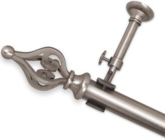 Optima Crown Pewter Adjustable Curtain Rods with Finials