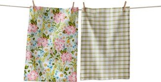 tagltd Daisy Floral Dishtowel Set of 2