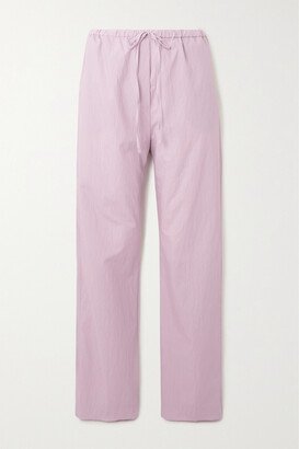 Organic Cotton-blend Poplin Straight-leg Pants - Purple