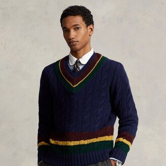 Cable-Knit Wool-Cashmere Cricket Sweater