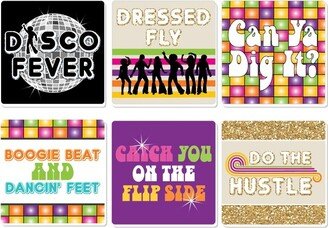 Big Dot of Happiness 70's Disco - Funny 1970s Disco Fever Party Decorations - Drink Coasters - Set of 6