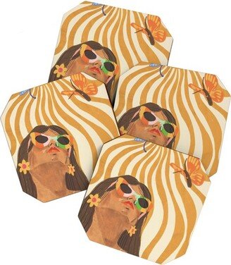 Gigi Rosado Sun woman Coaster Set