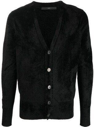 SAPIO Velvet-Effect V-Neck Cardigan