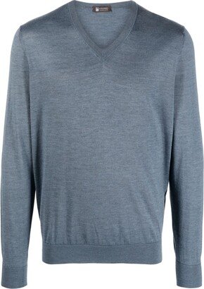 fine-knit V-neck jumper-AG