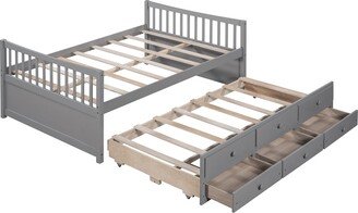 IGEMAN Full Size Functional Daybed with Trundle&3 Drawers for Small Bedroom City Aprtment Dorm