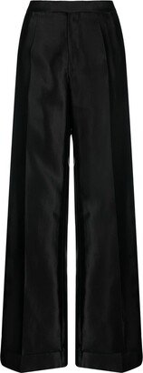 Straight-Leg Silk Trousers