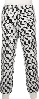 Monogram Intarsia-Knit Track Pants